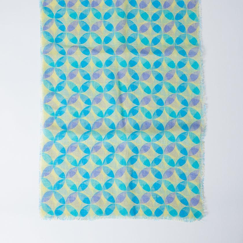 【ストール】リネン160X35 七宝 (?青) | 京友禅 | 禾口木丙