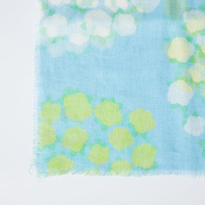 【ストール】リネン160X35 花の丸 (青) | 京友禅 | 禾口木丙