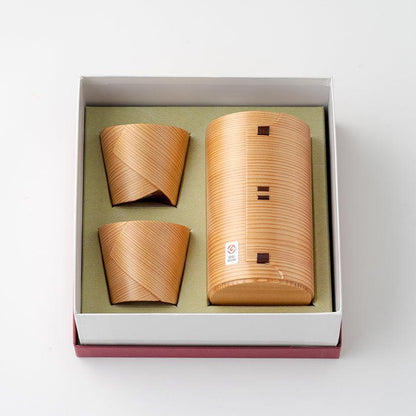 【酒器3点セット】徳久利 (1合)・ぐいのみ | 大館曲げわっぱ | 栗久