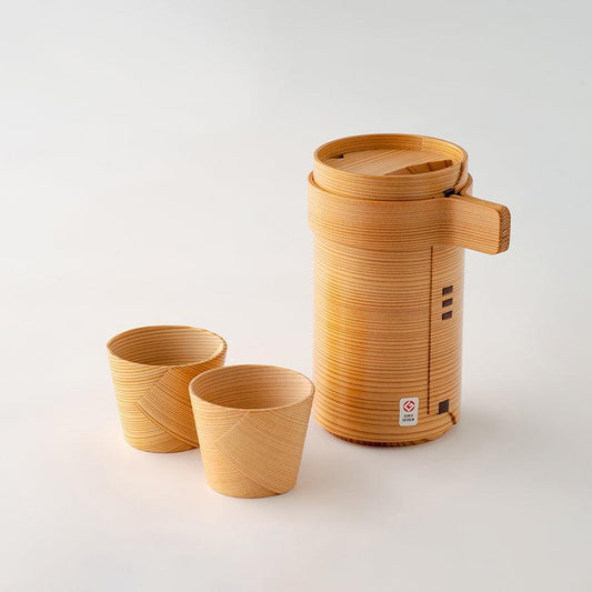 【酒器3点セット】徳久利 (2合)・ぐいのみ | 大館曲げわっぱ | 栗久