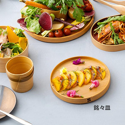 【お皿】銘々皿 5枚セット | 大館曲げわっぱ | 栗久