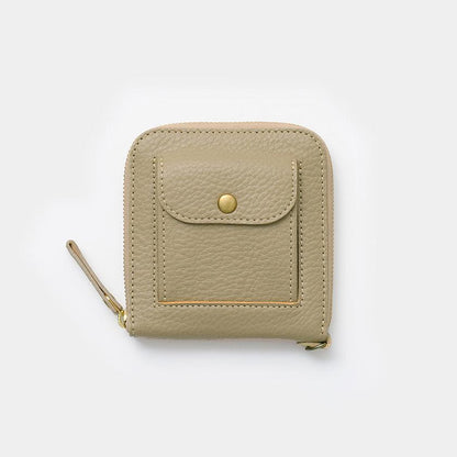 【本革キーケース】SMART MOVE! -type2 | コインポケットタイプ- Mica Beige (雲母の京唐紙) | 革加工 | RAKUKEI