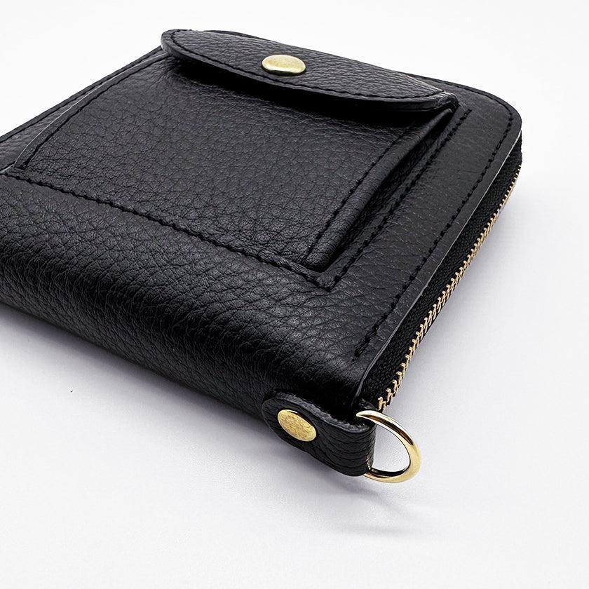 【本革キーケース】SMART MOVE! -type2 | コインポケットタイプ- Alley Black (路地入ル) | 革加工 | RAKUKEI