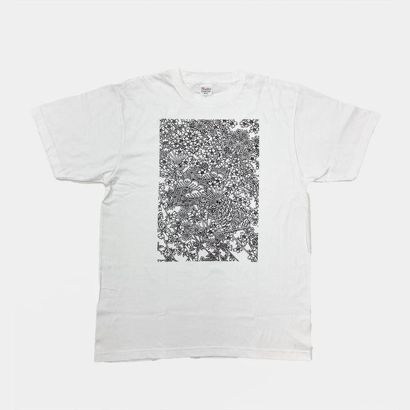 【Tシャツ】扇 白 フリーサイズ | 加賀友禅 | J.Flavor * 菊田宏幸
