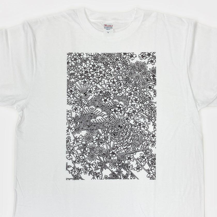 【Tシャツ】扇 白 フリーサイズ | 加賀友禅 | J.Flavor * 菊田宏幸