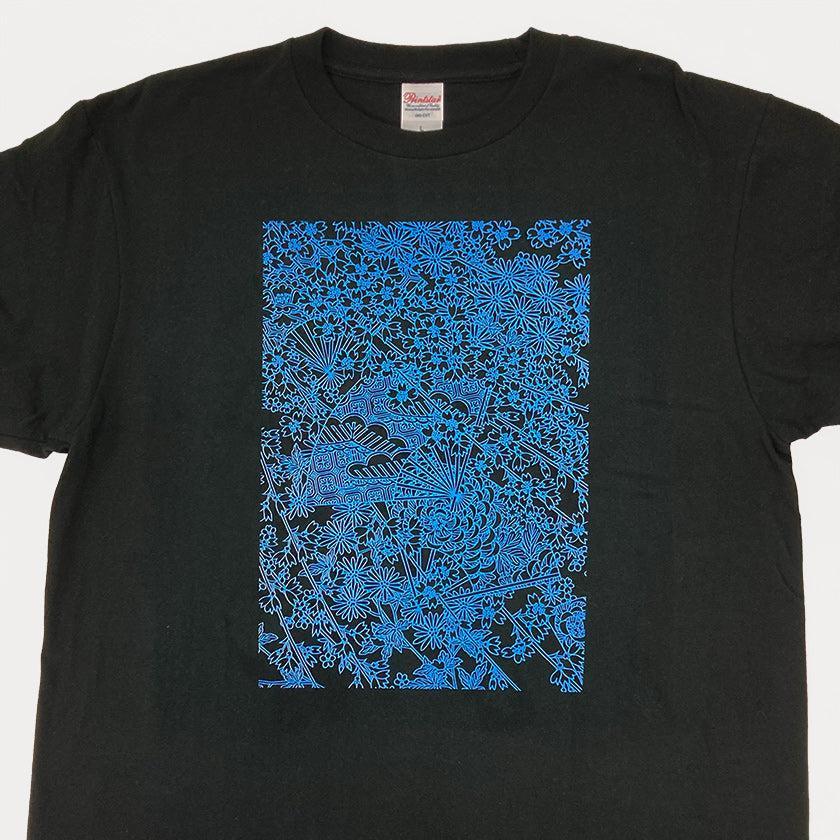 【Tシャツ】扇 黒 フリーサイズ | 加賀友禅 | J.Flavor * 菊田宏幸