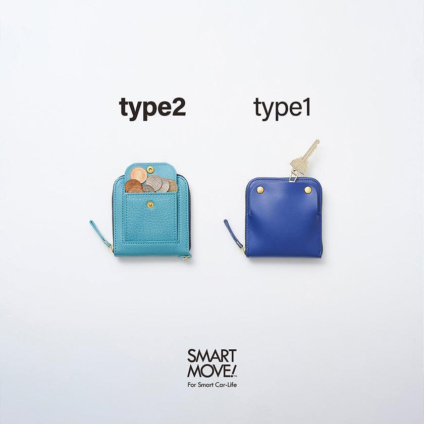 【本革キーケース】SMART MOVE! -type2 | コインポケットタイプ- Twilight Blue (薄暮の慕ふ) | 革加工 | RAKUKEI