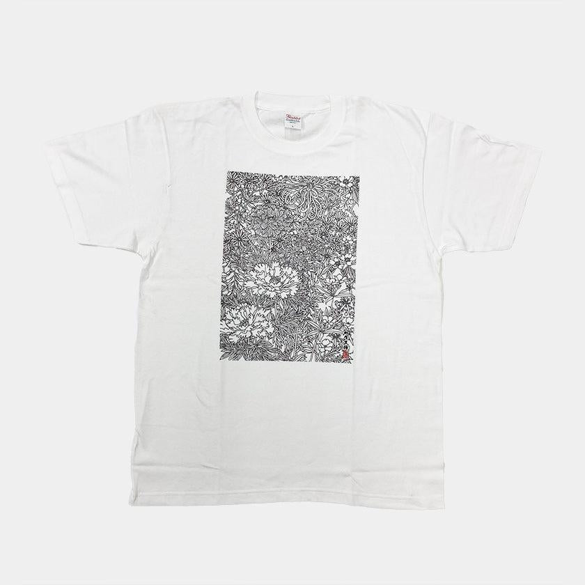 【Tシャツ】花 白 フリーサイズ | 加賀友禅 | J.Flavor * 菊田宏幸