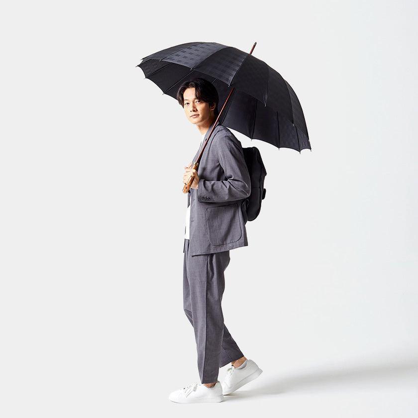 【雨傘】紳士 チェス ロング カーボン (ブラック) | 東京洋傘 | 宮内庁御用達 前原光榮傘商店