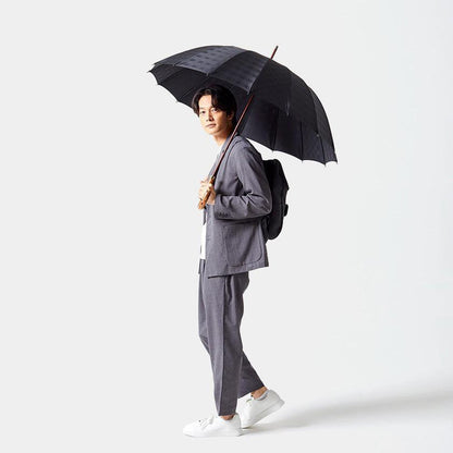 【雨傘】紳士 チェス ロング カーボン (ブラック) | 東京洋傘 | 宮内庁御用達 前原光榮傘商店