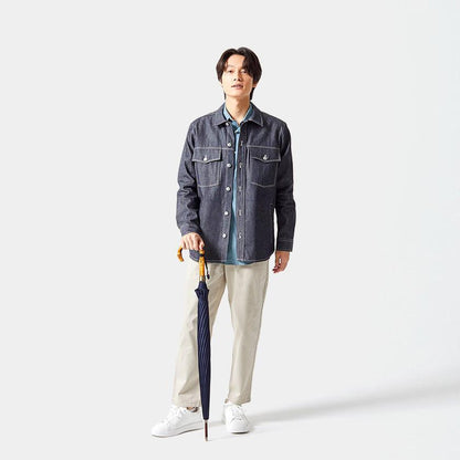【雨傘】紳士 チェス ロング カーボン (ネイビー) | 東京洋傘 | 宮内庁御用達 前原光榮傘商店