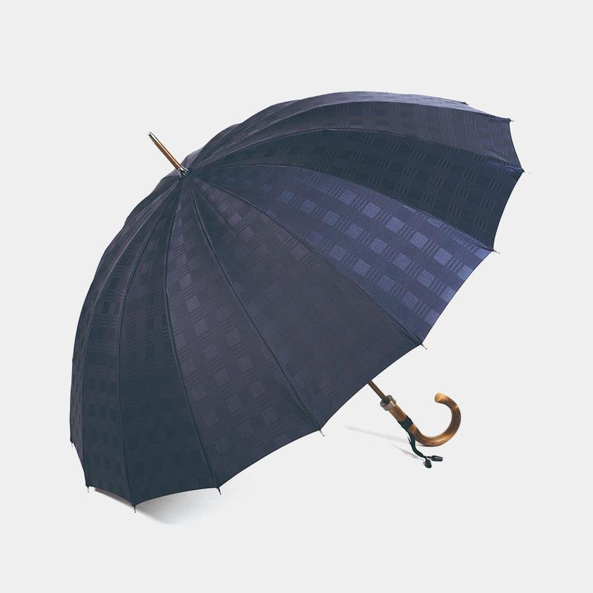 【雨傘】紳士 チェス ロング カーボン (ネイビー) | 東京洋傘 | 宮内庁御用達 前原光榮傘商店