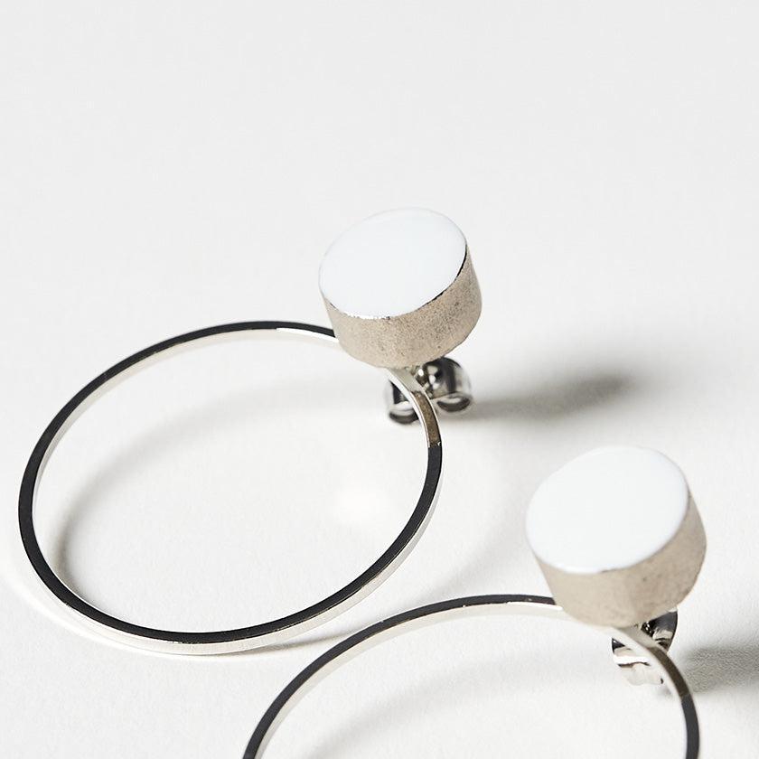 【ピアス】白磁シルバー | 有田焼 | 6.kiln