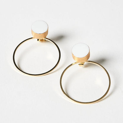 【ピアス】白磁ゴールド | 有田焼 | 6.kiln