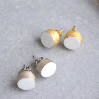 【ピアス】白磁ゴールド | 有田焼 | 6.kiln