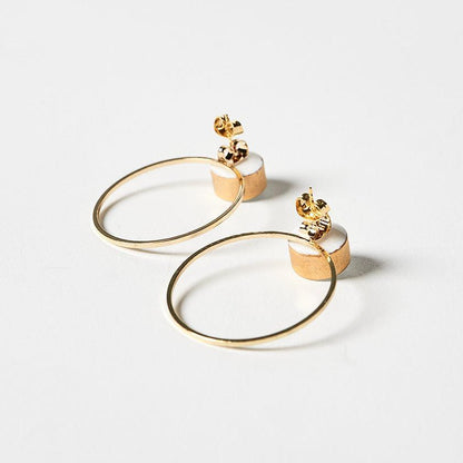【ピアス】白磁ゴールド | 有田焼 | 6.kiln