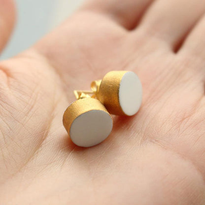 【ピアス】白磁ゴールド | 有田焼 | 6.kiln