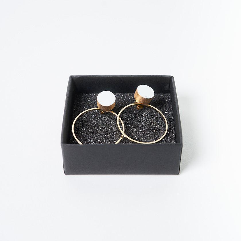 【ピアス】白磁ゴールド | 有田焼 | 6.kiln