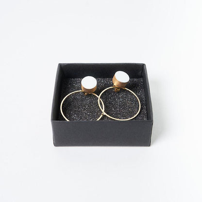【ピアス】白磁ゴールド | 有田焼 | 6.kiln