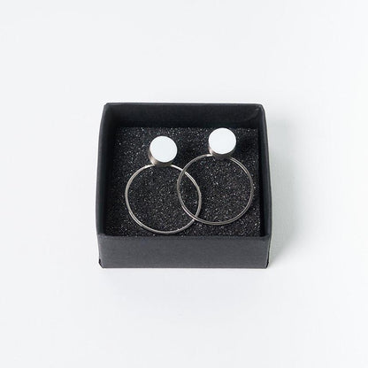 【ピアス】白磁シルバー | 有田焼 | 6.kiln