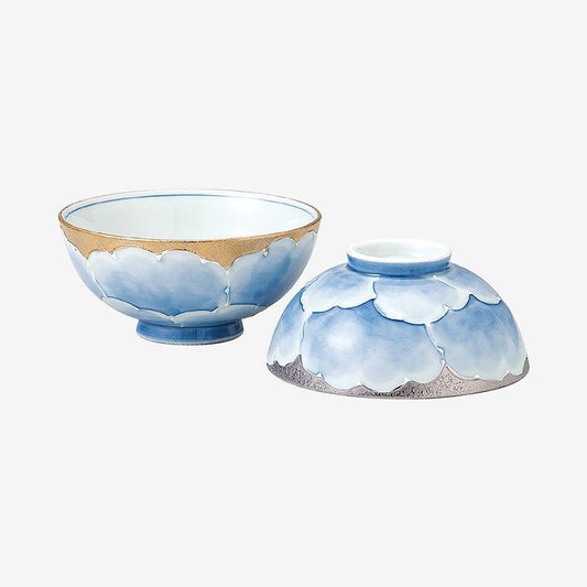 【茶碗ペア】プラチナ牡丹 組飯碗 | 波佐見焼 | 西海陶器