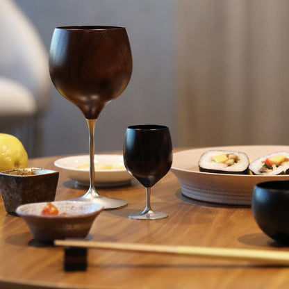 ユーエンアート 黒檀風格 漆器工藝 玻璃杯