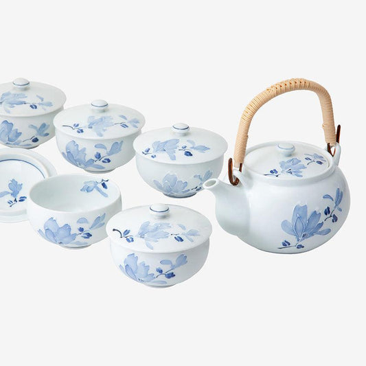 【茶器セット】辻が花 蓋付茶器揃 | 波佐見焼 | 西海陶器
