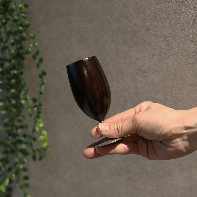 ユーエンアート 黒檀風格 漆器工藝 玻璃杯