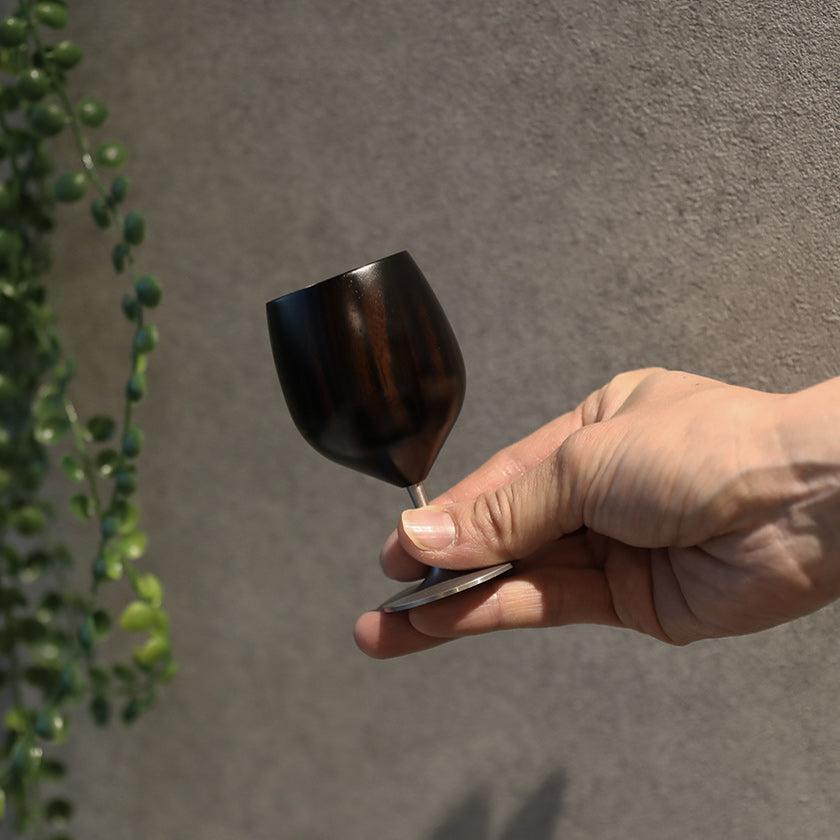 ユーエンアート 黒檀風格 漆器工藝 玻璃杯