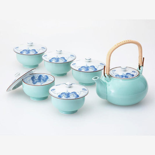【茶器セット】掛分ぶどう M蓋付茶器揃 | 波佐見焼 | 西海陶器