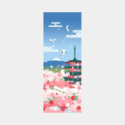 【手ぬぐい】絵てぬぐい 桜 五重塔 富士山 | 横浜捺染 | 濱文様