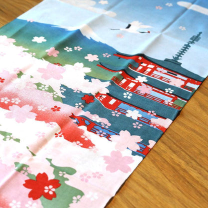 【手ぬぐい】絵てぬぐい 桜 五重塔 富士山 | 横浜捺染 | 濱文様