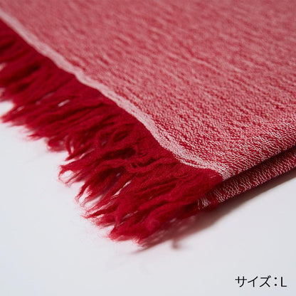 FUJI GAUZE 播州織棉羊毛 紅色 圍巾