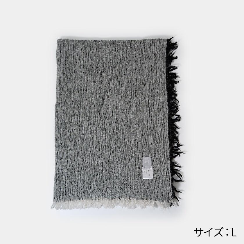 FUJI GAUZE 播州織棉羊毛 黑色 圍巾