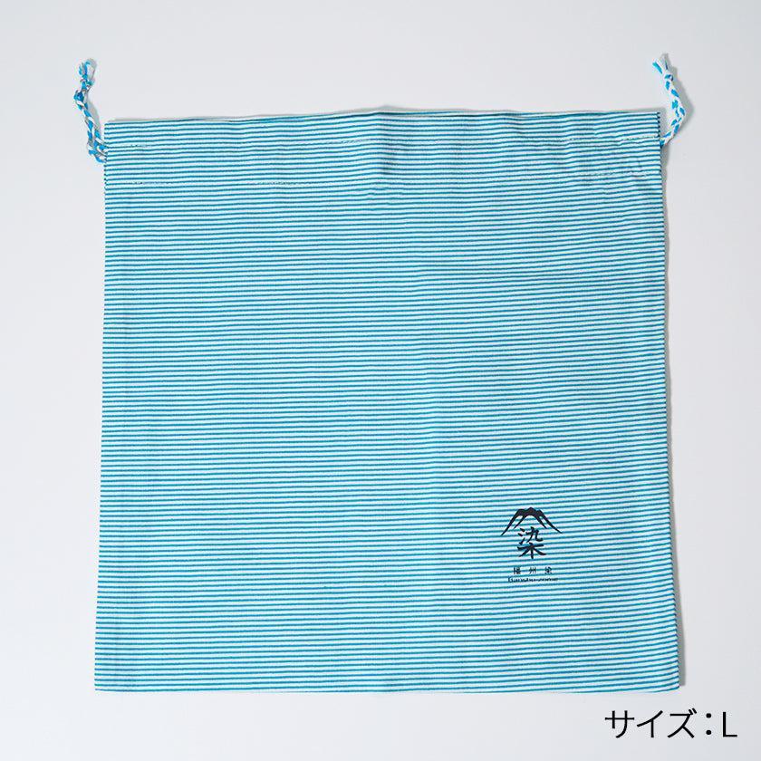 播州織 藏藍色棉羊毛 圍巾 FUJI GAUZE
