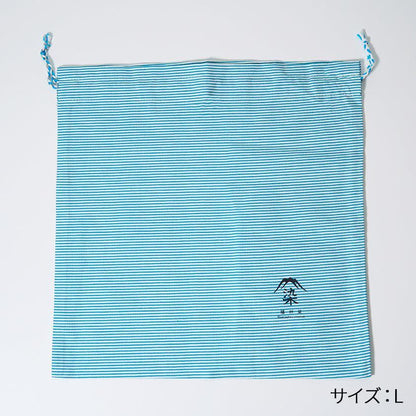 播州織 藏藍色棉羊毛 圍巾 FUJI GAUZE