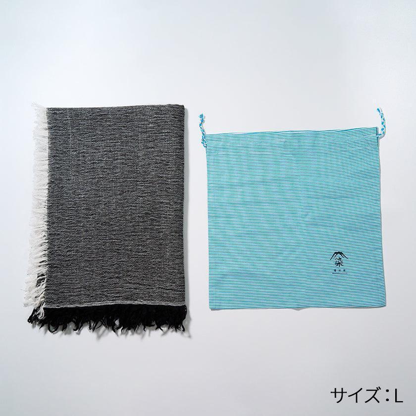 FUJI GAUZE 播州織棉羊毛 黑色 圍巾
