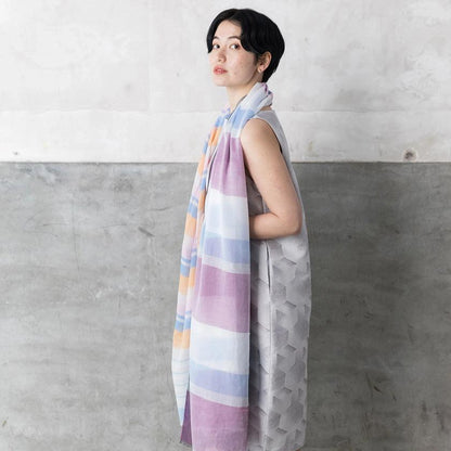 【ストール】極細コットン播州織ストール (パープル) L | 播州織 | POLS