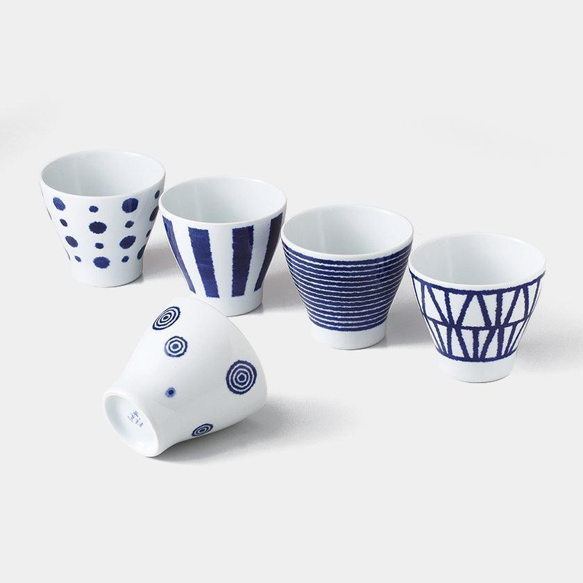 【カップ 5点セット】藍玉 カップ揃 | 波佐見焼 | 西海陶器