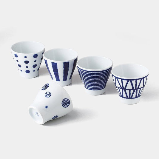 【カップ 5点セット】藍玉 カップ揃 | 波佐見焼 | 西海陶器