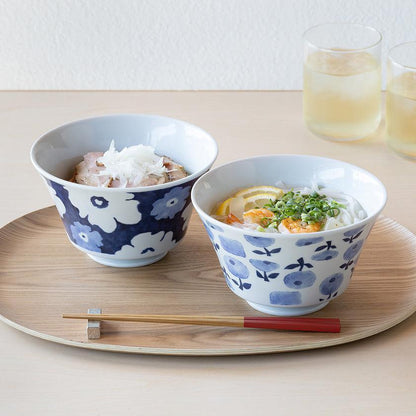 【丼 ペアセット】藍花 持易丼 | 波佐見焼 | 西海陶器