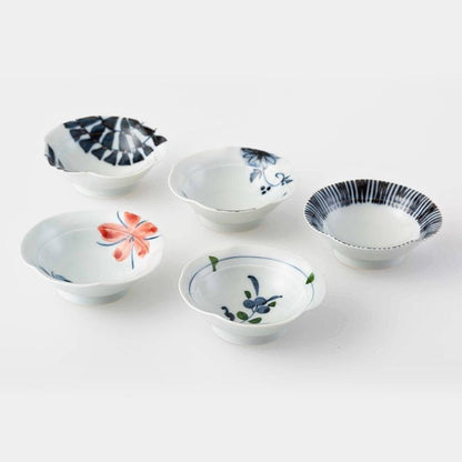 【小鉢 5個セット】古染絵変り なぶり小付揃 | 波佐見焼 | 西海陶器