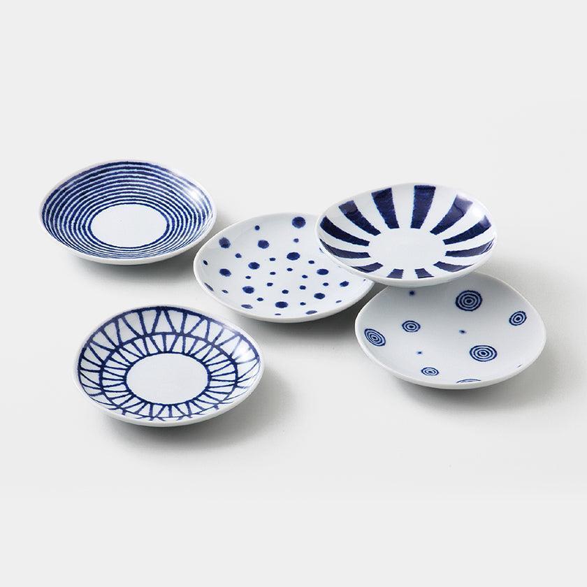 【小皿 5枚セット】藍玉 小皿揃 | 波佐見焼 | 西海陶器