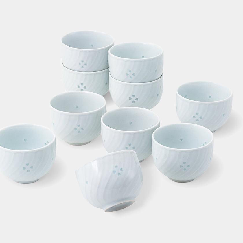 【湯呑セット】ホタルレリーフ 10客仙茶揃 | 波佐見焼 | 西海陶器