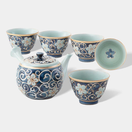 【茶器6点セット】唐草桔梗 急須茶器揃 | 波佐見焼 | 西海陶器