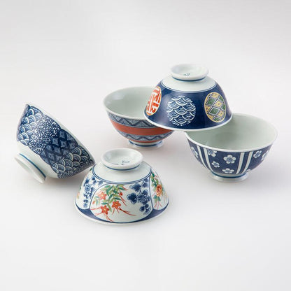 【茶碗 5個セット】染錦文様 飯碗揃 | 波佐見焼 | 西海陶器