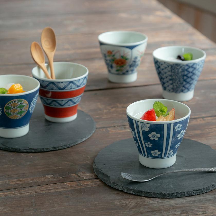 【カップ 5個セット】染錦文様 カップ揃 | 波佐見焼 | 西海陶器