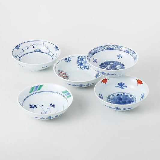 【鉢 5個セット】染錦絵変り 多用鉢揃 | 波佐見焼 | 西海陶器