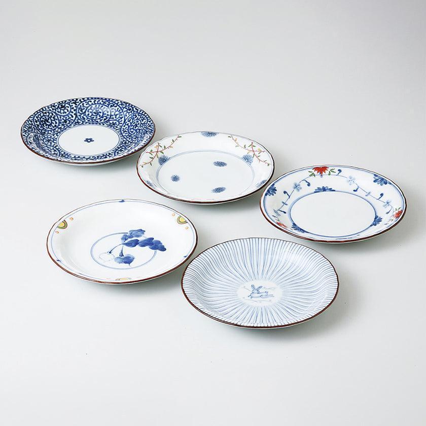 【皿 5個セット】染錦絵変り 和皿揃 | 波佐見焼 | 西海陶器