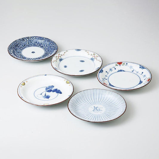 【皿 5個セット】染錦絵変り 和皿揃 | 波佐見焼 | 西海陶器